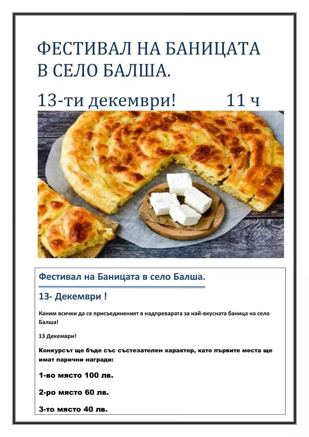 Фестивал на Баницата в с. Балша 2025