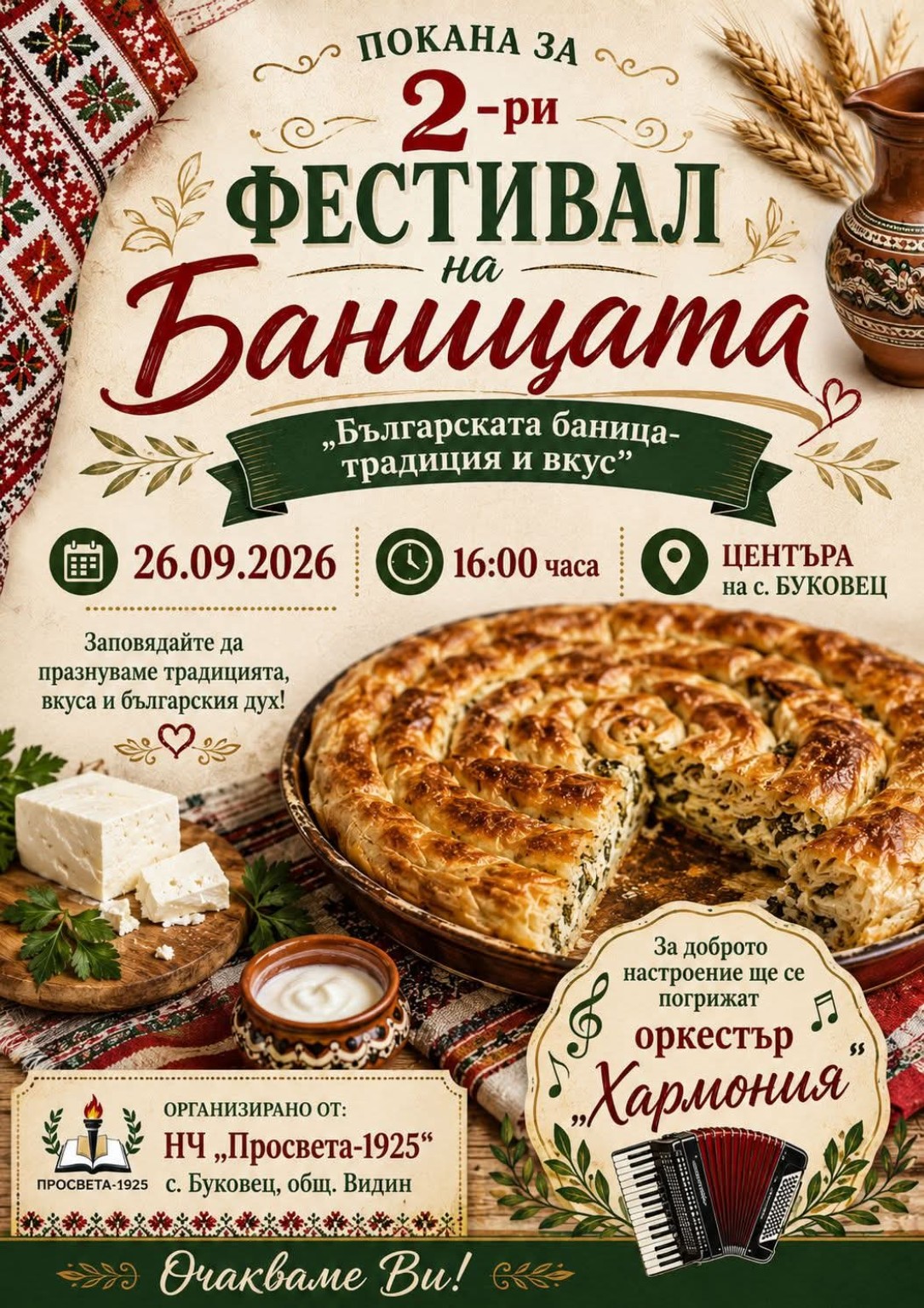 Втори фестивал на баницата – Буковец 2026