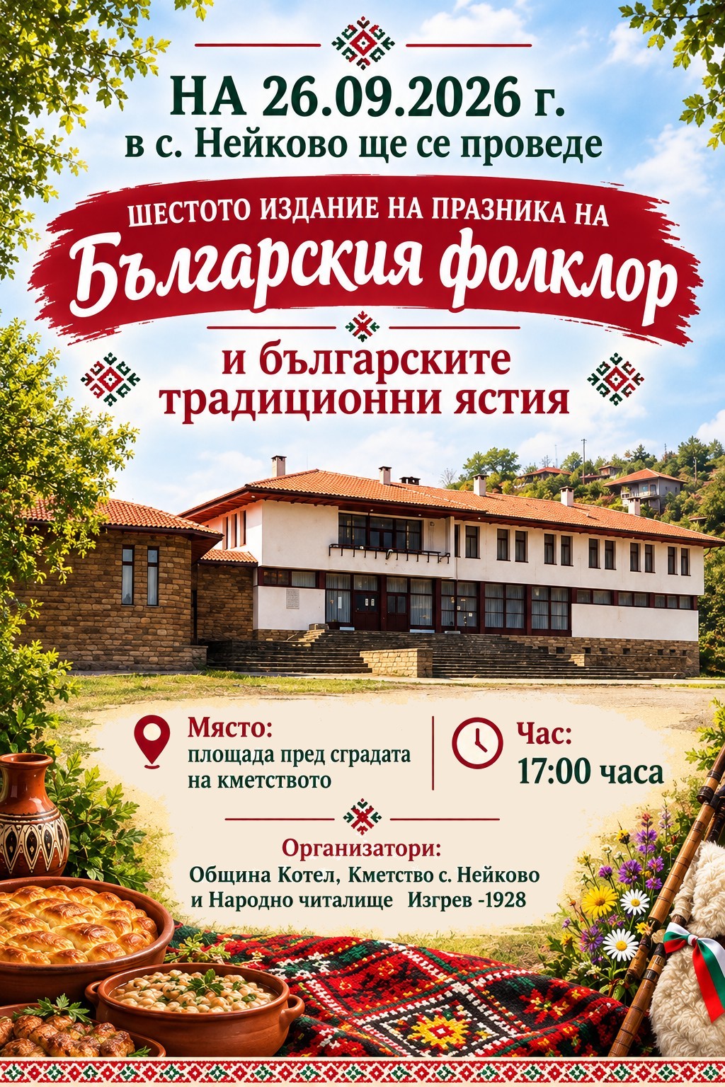 VI Празник на българския фолклор и българските традиционни ястия 2026 – Нейково