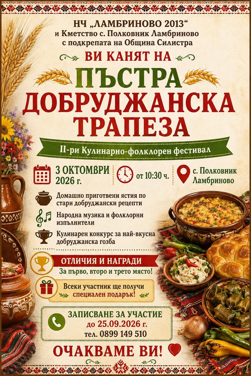 II кулинарно-фолклорен фестивал „Пъстра добруджанска трапеза“ 2026