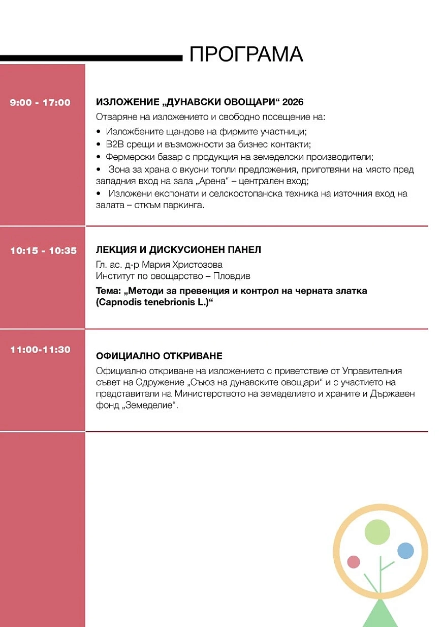 Изложение „Дунавски овощари“ 2026 – Русе
